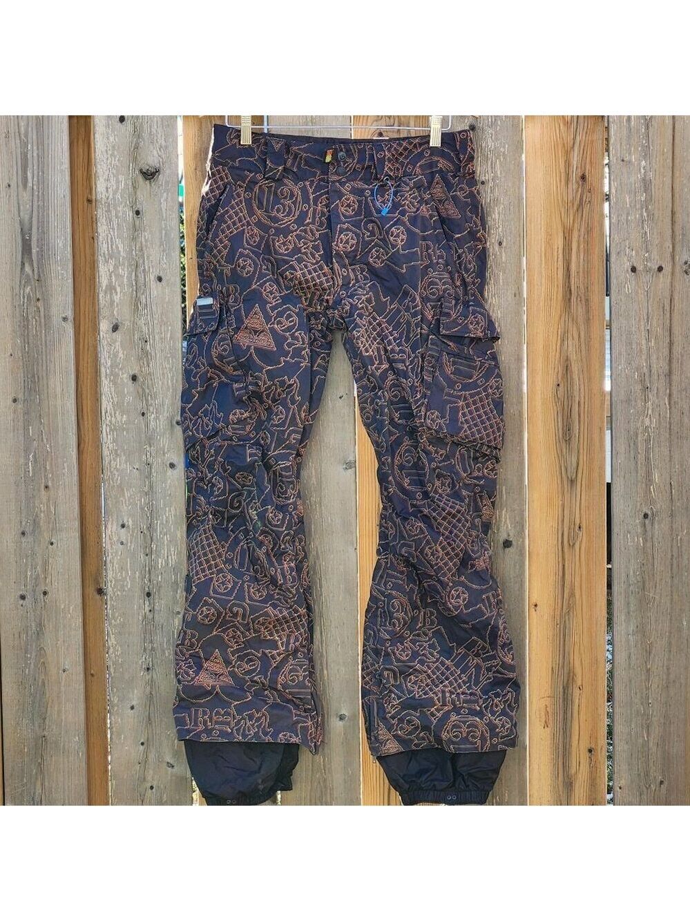 FUN Burton Cargo Pant Snow Pants Women's Size Small Lucky 13 3D Glasses Look